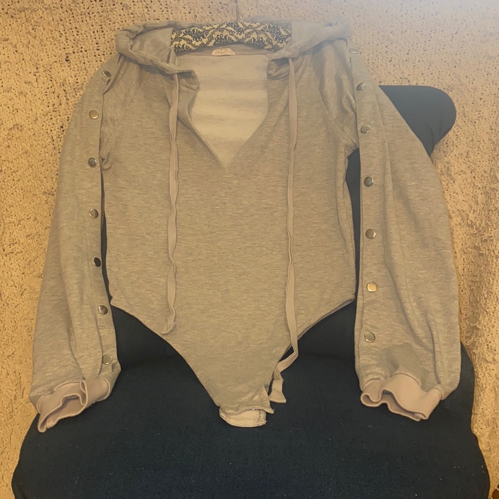 Fashion Nova hoodie bodysuit long sleeve
